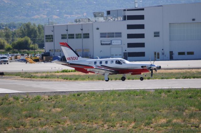 Socata TBM-700 (N850U) - Taking Runway 13 at Provo for departure. Look at that jet exhaust stain! Very common for TBM’s. br /Best viewed in full! 