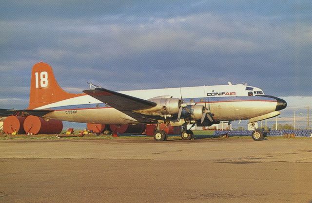 Douglas C-54 Skymaster (C-GBNV) - SCANNED FROM POSTCARDbr /CONIFAIR