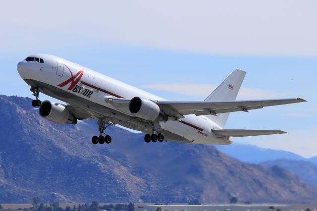 BOEING 767-200 (N749AX) - ABX 767-200BDSF departing March ARB.