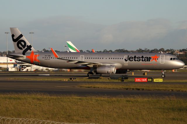 Airbus A321 (VH-VWQ) - taken from "Sheps Mound" viewing area on 9 August 2019