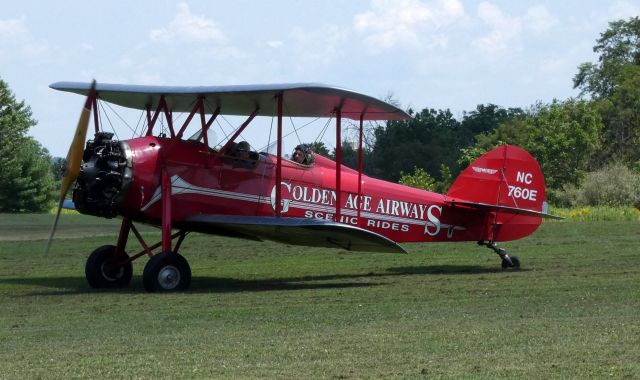 WACO O (N760E) - Taxiing along is this 1929 WACO Model 10 GXE/ASO Biplane in the Summer of 2019.