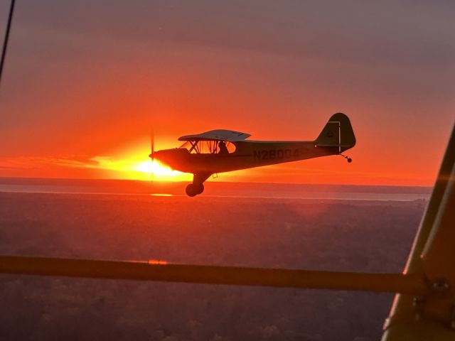 Piper NE Cub (N28004) - Flying our J3 cubs over South Jersey near the Delaware Bay.