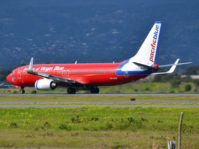 Boeing 737-800 (VH-VOX) - On taxi-way heading for take off on runway 05. Thursday 12th July 2012.