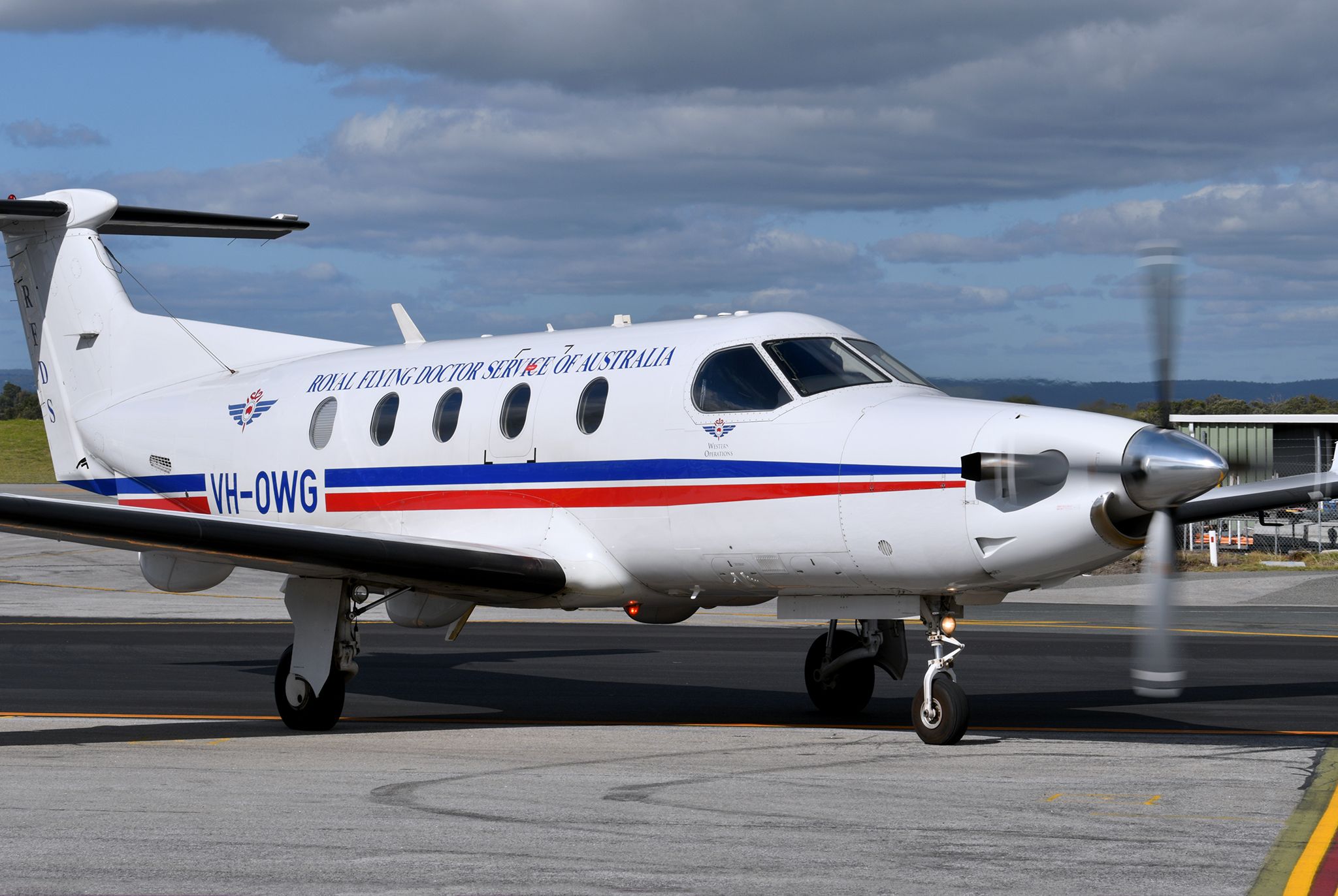 Pilatus PC-12 (VH-OWG) - Arriving from another lifesaving mission in Perth.