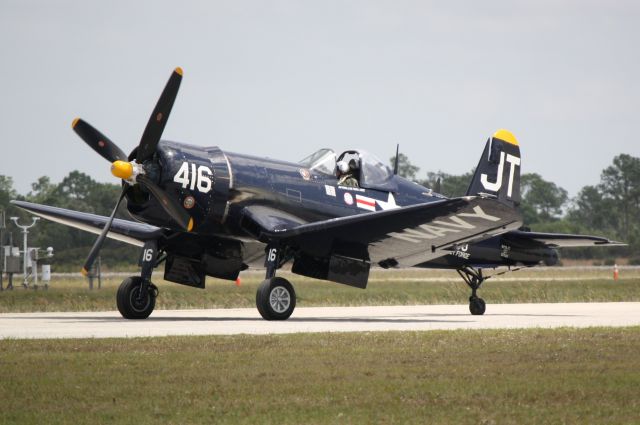 VOUGHT-SIKORSKY V-166 Corsair (N713JT) - Corsair performs at the 2012 Florida International Airshow