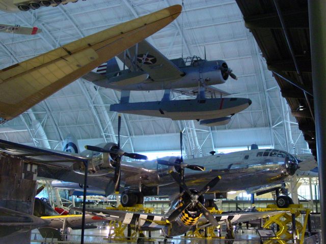 — — - ON TOP , A KINGFISHER, center ENOLA GAY (B-29), bottom, REPUBLIC P-47  Located at UDVAR-HAZY Museum near Dulles, Wash. DC