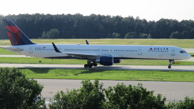 BOEING 757-300 (N592NW) - A RARE sight at RDU! A 757-300 came in! Almost never do we get these.  Sadly, it was the time of day where everything is famously backlit at RDU, but thats OK; I got it anyway.  YEAH! On 5/26/17.