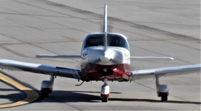 Piper Saratoga (N624DP) - Piper Turbo Saratoga N624DP heading from Cutter Aviation ramp area to runup area in Albuquerque