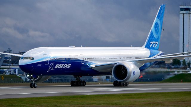 BOEING 777-9 (N779XW) - BOE001 does a back taxi on Rwy 34L after the planned maiden flight was cancelled due to wx conditions on 1.24.20. (ln 1567 / cn 64240).