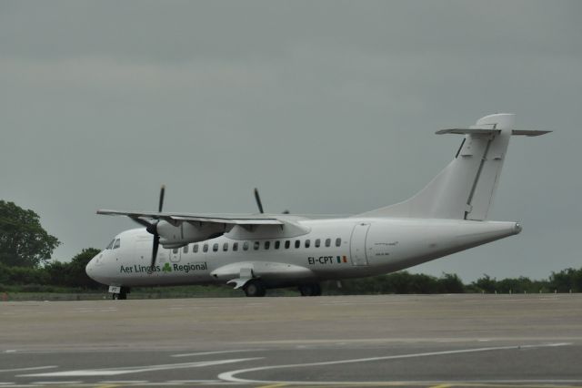 Aerospatiale ATR-42-300 (EI-CPT) - Aer Lingus / Aer Arann ATR 42-300 EI-CPT at Bristol Airport, in a very cloudy and rainy day!