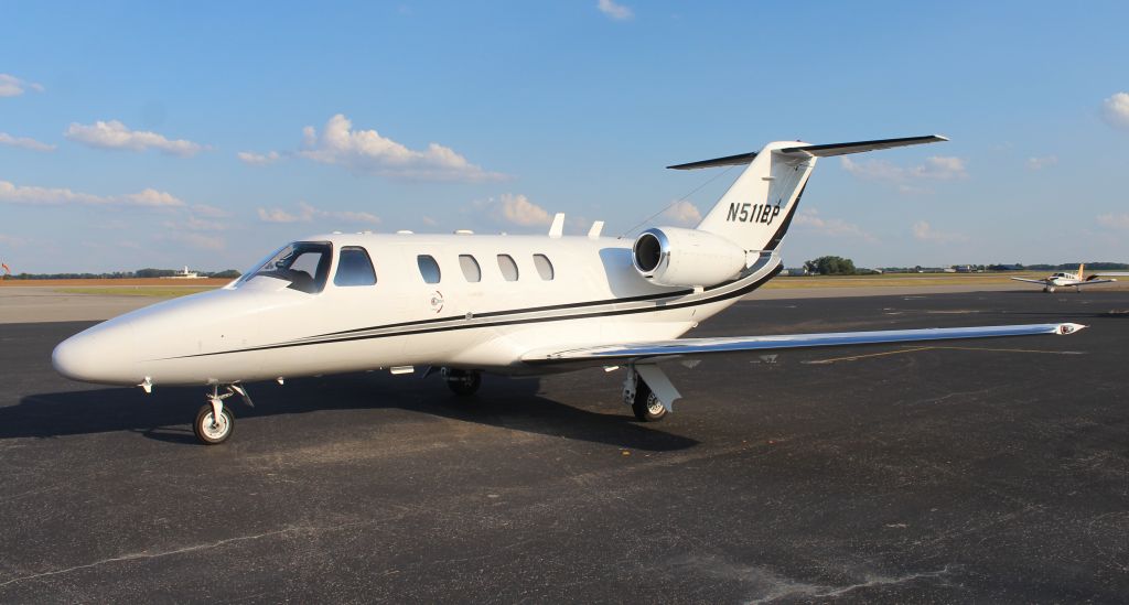 CORBY Starlet (N511BP) - A Cessna Citation 525 CJ1 on the general aviation ramp at Pryor Field Regional Airport, Decatur, AL - September 22, 2016.