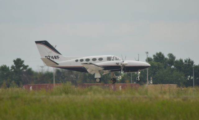 Cessna Conquest 1 (N74RF) - N74RF arriving on Runway 15 in Sioux Falls SD on 6-12-15