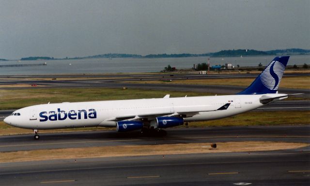 Airbus A340-300 (OO-SCZ) - June 24, 1999 - SABENA A340 arriving to BOS from Brussells.