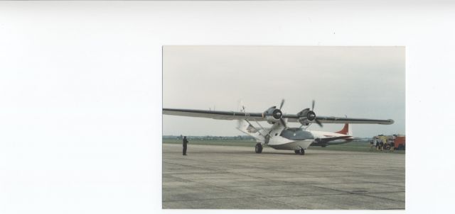 — — - PBY Catalina Burning and Turning at Duxford airfield (UK)