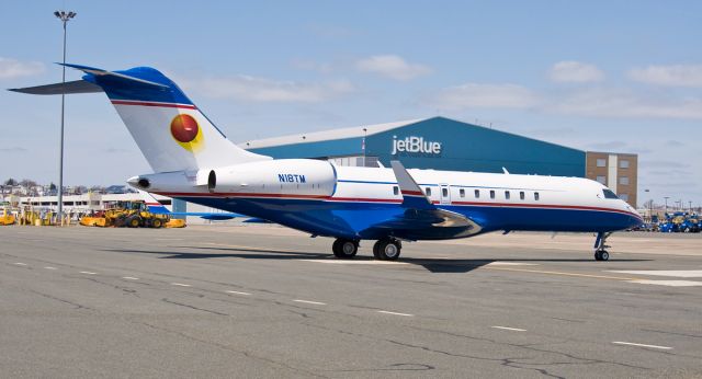 Bombardier Global Express (N18TM) - Sharp Global Express @ KBOS Logan Airport ! HFA GLOBAL LLC