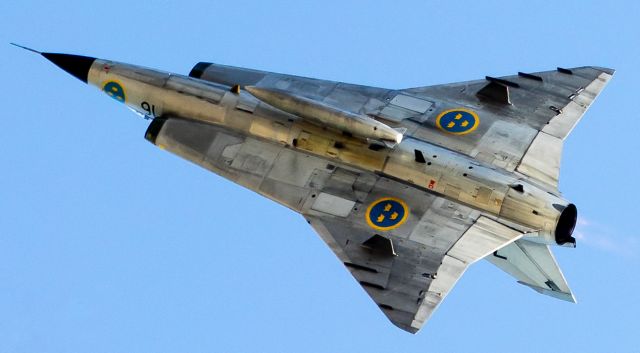 — — - Saab Draken at Jersey UK on Aug 8 2016