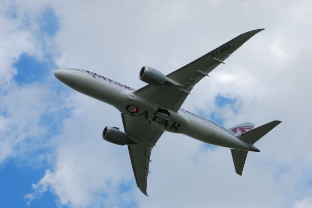 Boeing 787-3 (A7-BDA) - As the Qatar departs BHX