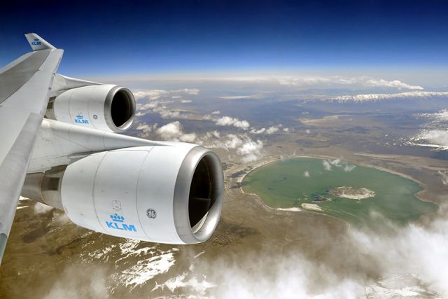 Boeing 747-400 (PH-BFT) - Mono Lake, CA, Boeing 747-406M, KLM, KL601 AMS-LAX, April 28, 2010