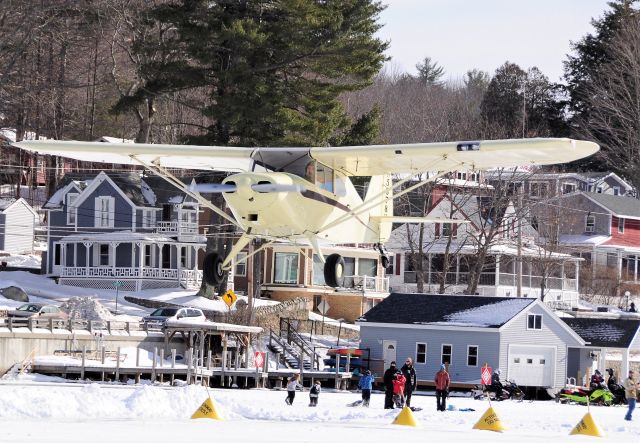 Piper PA-16 Clipper (N5878H) - Alton Bay NH 02/13/21 Ice runway !