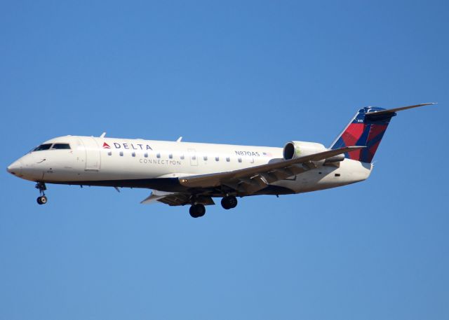 Canadair Regional Jet CRJ-200 (N870AS) - At Shreveport Regional.