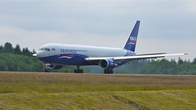 BOEING 767-300 (4K-SW880) - BOE552 makes a fast taxi test on runway 34L on 7/14/12. The pilots must have found a problem as they returned to Boeing parking after the test. The plane is a B767-32LF(ER) (LN:1034).