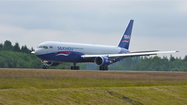 BOEING 767-300 (4KSW880) - BOE552 makes a fast taxi test on runway 34L on 7/14/12. The pilots must have found a problem as they returned to Boeing parking after the test. The plane is a B767-32LF(ER) (LN:1034).