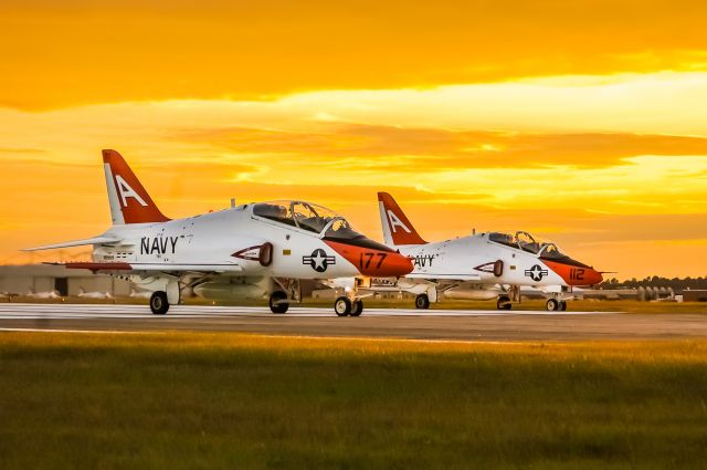 — — - Two T-45 Goshawks from VT-9 prepare to depart from NAS Meridian in Meridian, Mississippi. They were headed out on an evening training sortie in the MOAs. Shot in 2005 with a Nikon D70. ©Bo Ryan Photography | a rel=nofollow href=http://www.facebook.com/BoRyanPhotowww.facebook.com/BoRyanPhoto/a Please vote if you like the image!