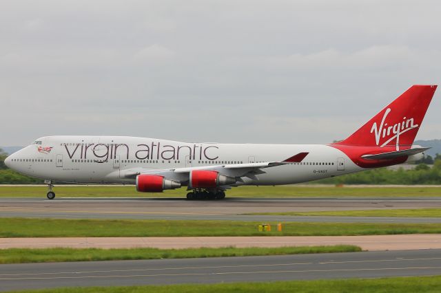 Boeing 747-400 (G-VAST) - Virgin Atlantic Boeing 747-400 G-VAST taking off from Manchester to Orlando on flight VS73 at 13:18 on Wednesday 16/05/18