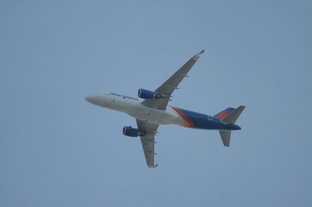 Airbus A320 (N272NV) - Allegiant Flight 2486 flies over Englewood on approach to Punta Gorda Airport following a flight from Gerald R Ford International Airport (12/29/24)