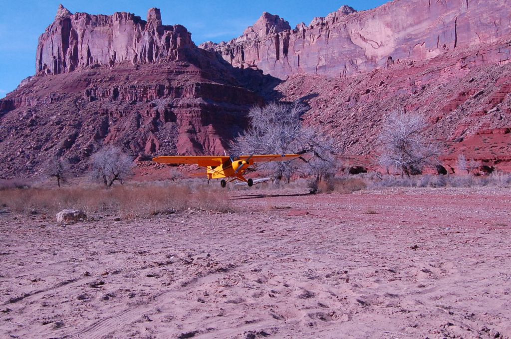 N871CC — - Mexican Mountain strip on the San Rafael River, Utah.