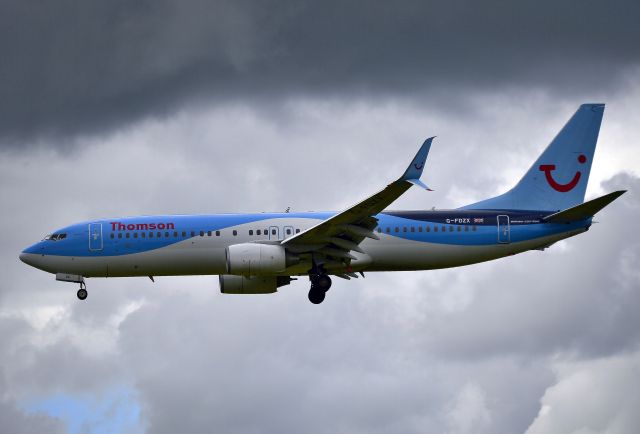 Boeing 737-800 (G-FDZX) - Thomson (TUI) - B737-8K5 (G-FDZX) midday arrival at NCL. (Photo Jul 2016)