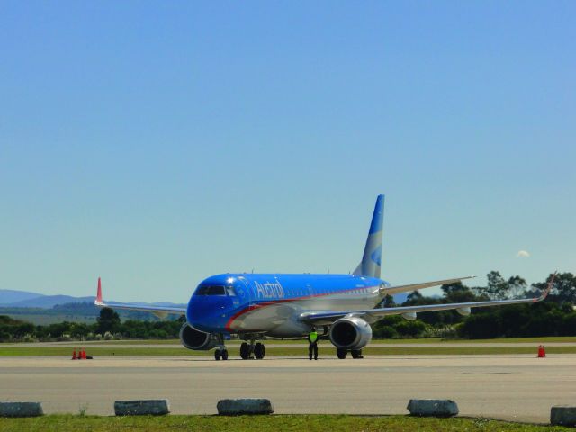 Embraer ERJ-190 (LV-CPI) - Embraer ERJ 190AR (BUILT IN BRAZIL) of Austral Lineas Aereas (from Argentina) in Punta del Este (SULS), Uruguay.