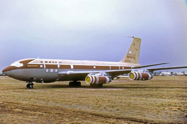 Boeing 707-100 (N70700) - Boeing 367-80 N70700 in storage at the Aerospace Maintenance and Regeneration Center (AMARC) on December 19, 1984. 