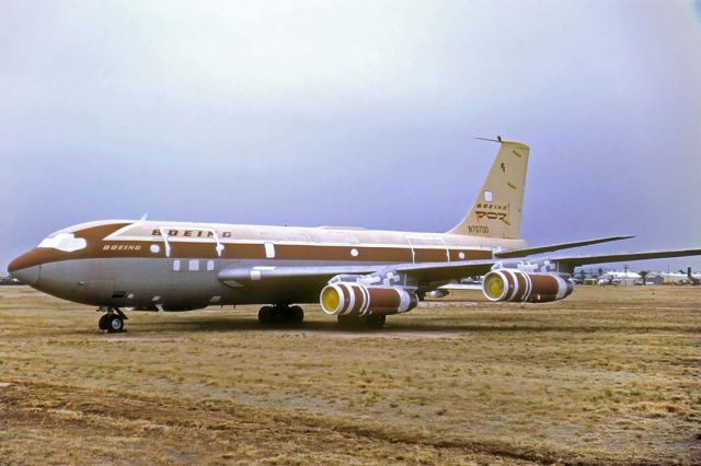 Boeing 707-100 (N70700) - Boeing 367-80 N70700 in storage at the Aerospace Maintenance and Regeneration Center (AMARC) on December 19, 1984. 