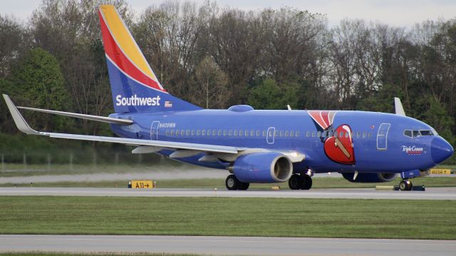 Boeing 737-700 (N409WN) - Triple Crown One departing KIND. 5/3/23