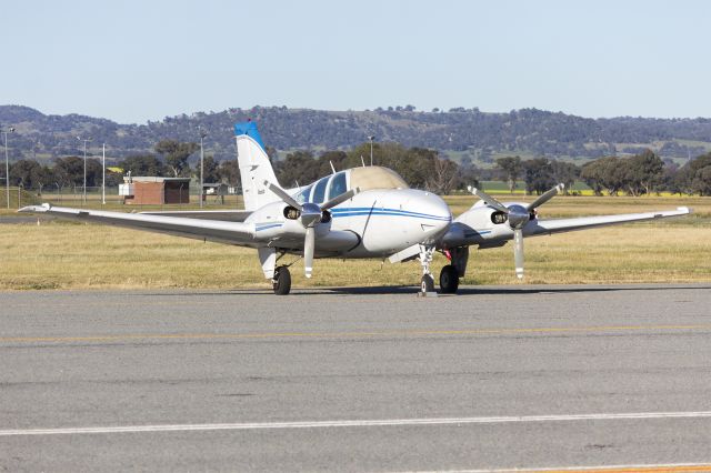 Beechcraft 55 Baron (VH-EZF) - Broken Hill Aviation (VH-EZF) Beechcraft E55 Baron at Wagga Wagga Airport.