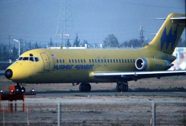 Douglas DC-9-10 (N9358) - KSJC - Hughes AirWest DC-9-15 rolling to 30L - I took this from the old dirt parking lot - slide date shows 1976.I used a Minolta SRT-102 and 600mm lens on this one. The ex and I flew one of these, if I remember correctly, SJC-SFO-SMF-RDD-EUG one night headed to Cottage grove, OR to visit my Dad in 1978?br /br /N9358   15F (RC)  47087/234   358