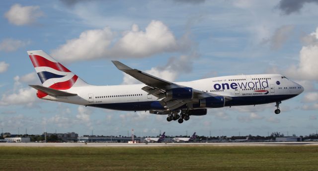 Boeing 747-400 (G-CIVM) - Landing at MIA on the evening of the 25th of June, 2018. 