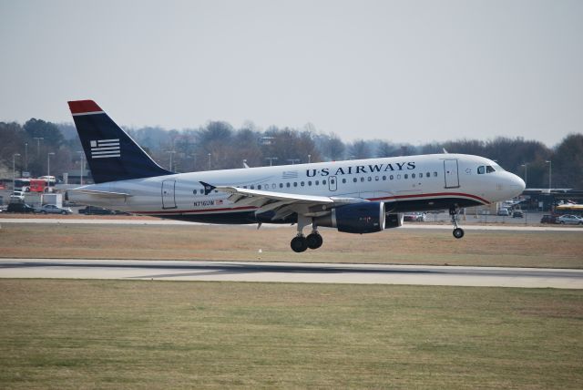 Airbus A319 (N716UW) - Approaching runway 18C - 3/11/09