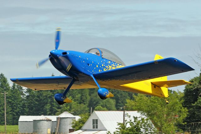 Vans RV-8 (N184DJ) - 2004 RV-8 departing Starks Twin Oaks Airpark 6-1-13