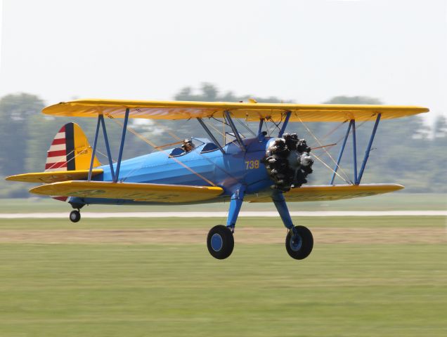 Boeing PT-17 Kaydet (N49739) - Unusual to see the airplane in this attitude!