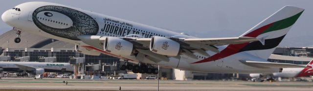 Airbus A380-800 (A6-EUJ) - Emirates flight 216 departing to Dubai, United Arab Emirates in the Journey to the Future Livery.