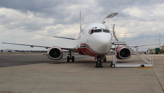 BOEING 737-300 (N360WA) - A Northern Air Cargo Boeing 737-300 on the ramp under mostly cloudy skies at Carl T. Jones Field, Huntsville International Airport, AL - February 20, 2018.