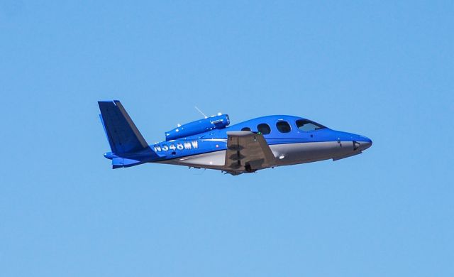 Cirrus Vision SF50 (N348MW) - The single engine Vision taking off on a clear day.  2/7/21.