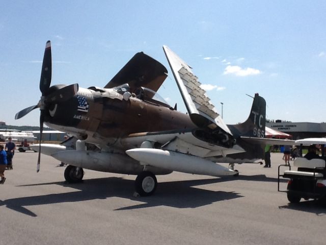 Douglas AD Skyraider — - This is one of the Warbirds from the Tennessee Air Museum of Aviation in Sevierville, TN!br /br /Date Taken: June 25th, 2016br /Airport: London-Corbin Airportbr /Event: Open House & Fly-In