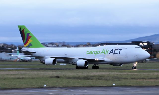 Boeing 747-400 (TC-ACG) - AirAct cargo b747-481(bdsf) tc-acg arriving in shannon from istanbul this evening 31/1/21.