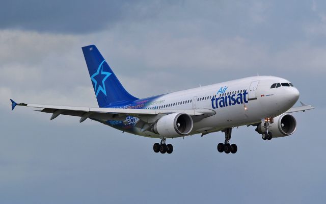 Airbus A310 (C-FDAT) - air transat a310 c-fdat about to land at shannon for fuel while enroute from rome-toronto 5/6/15.