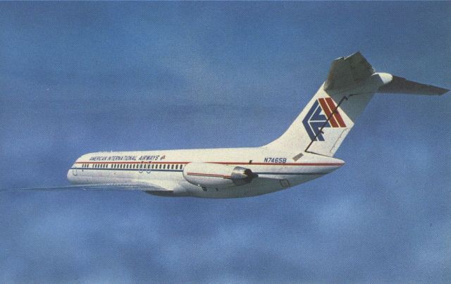 McDonnell Douglas DC-9-30 (N7465B) - scanned from postcardbr /American international airways