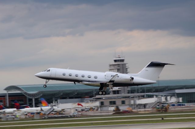 Gulfstream Aerospace Gulfstream IV (N168PK) - Rotating out of Gerald R. Ford airport. 