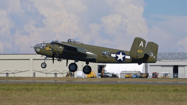 North American TB-25 Mitchell (N41123) - Flying Heritage Collections B-25J (Ser#44-30254) on final to Rwy 34L on 8.4.13.